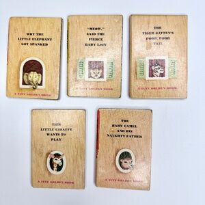 1948 Tiny Golden Book Lot (9) Vintage Miniature Childrens Books Animal Stories